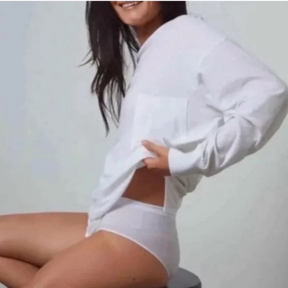 New Lunya Cool Every Body Long Sleeve Tee Oversized T-Shirt White Size L/XL